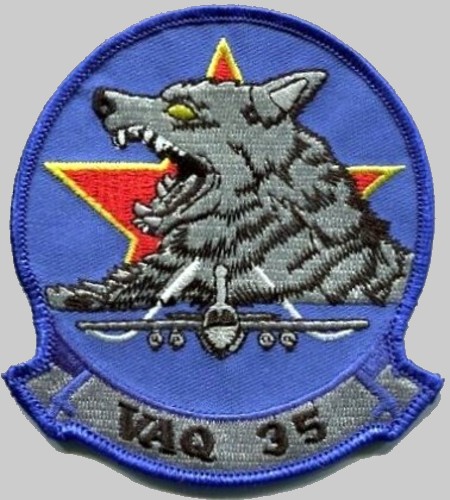 vaq-35 grey wolves insignia crest patch badge tactical electronic warfare squadron us navy aggressor ea-6b prowler 04p