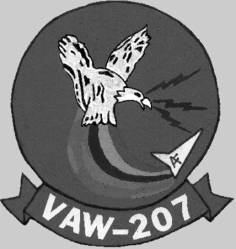 vaw-207 insignia patch crest badge carrier airborne early warning squadron us navy grumman e-1b tracer reserve