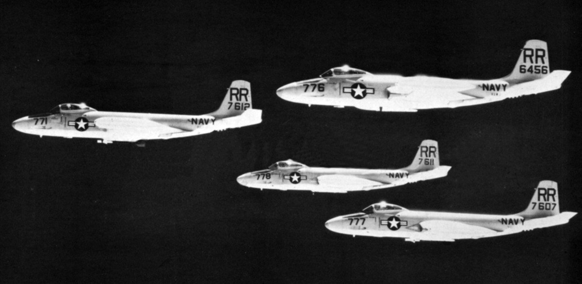 vaw-11 early eleven carrier airborne warning squadron us navy mcdonnell f2h-3 f2h-4 banshee uss hornet cvs-12 21