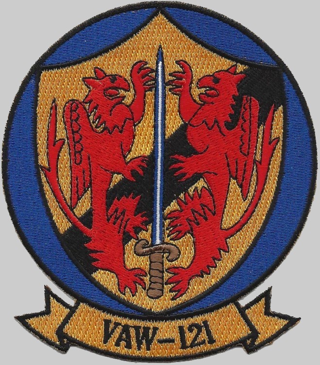 vaw-121 bluetails insignia crest patch badge carrier airborne early warning squadron us navy griffins hawkeye tracer 03p