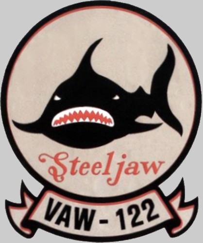 vaw-122 steeljaws insignia crest patch badge carrier airborne early warning squadron e-2c hawkeye us navy 04c