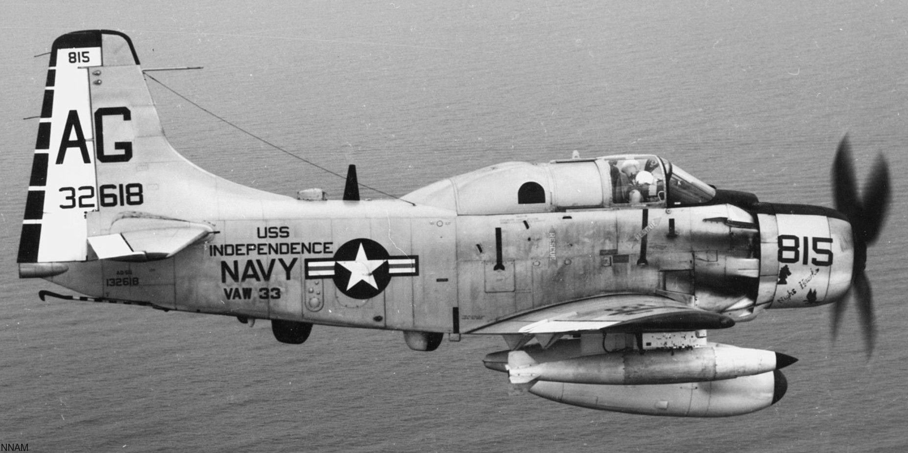 vaw-33 nighthawks carrier airborne early warning squadron caraewron us navy douglas ea-1 ad-5 skyraider uss cvw 02x