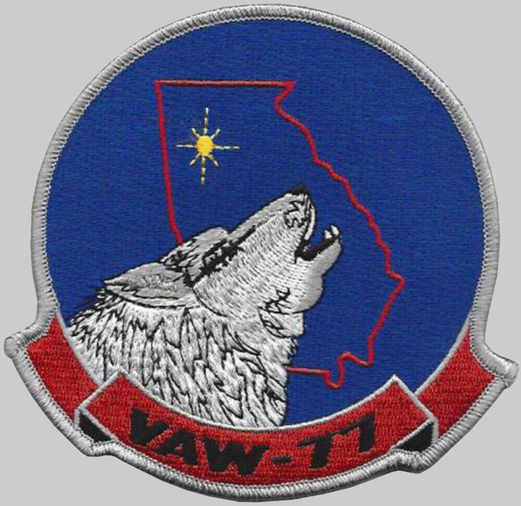 vaw-77 nightwolves insignia crest patch badge carrier airborne early warning squadron us navy grumman e-2c hawkeye 03p