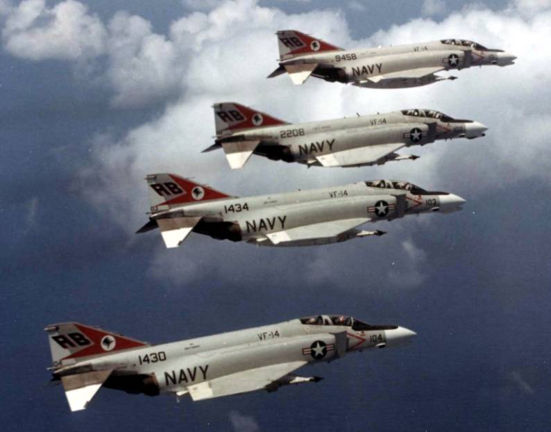 f-4b phantom vf-14 tophatters fighter squadron cvw-1