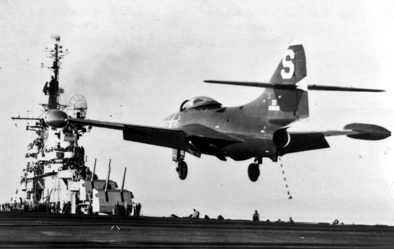 fighter squadron vf-52 knightriders f9f-2 panther uss boxer cv 21 1949