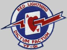 vf-91 red lightnings crest insignia patch badge fighter squadron us navy
