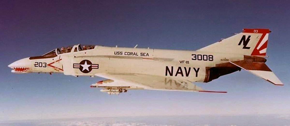 vf-111 sundowners fighter squadron f-4b phantom ii cvw-15 uss coral sea cv-43 us navy 44