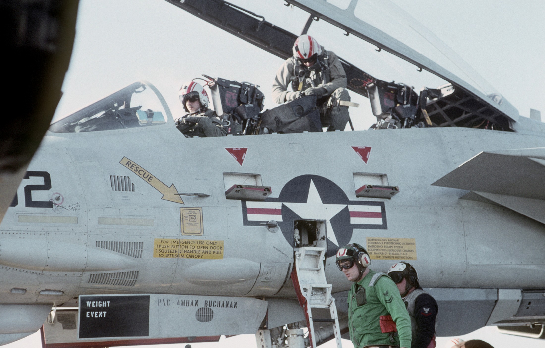 vf-1 wolfpack fighter squadron f-14a tomcat carrier air wing cvw-2 uss ranger cv-61 55