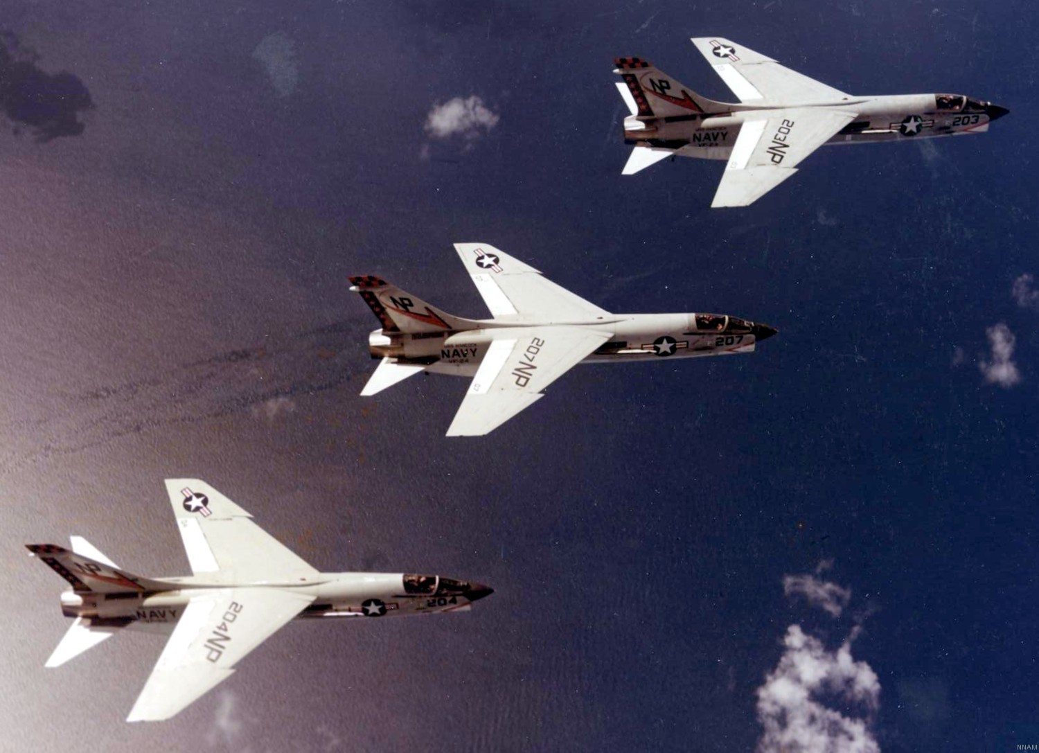 vf-24 red checkertails fighter squadron navy f-8j crusader carrier air wing cvw-21 uss hancock cva-19 53