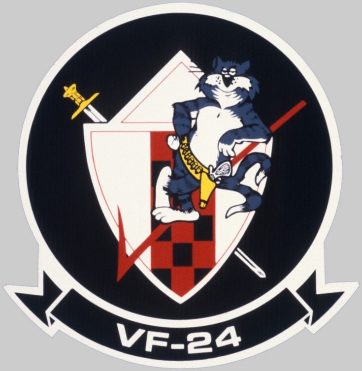 vf-24 fighting renegades insignia crest patch badge red checkertails fighter squadron us navy 03ac