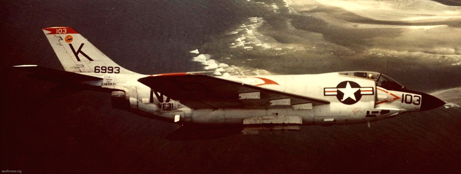 vf-31 tomcatters fighter squadron navy f3h-2 demon cvg-3 uss saratoga cva-60 127