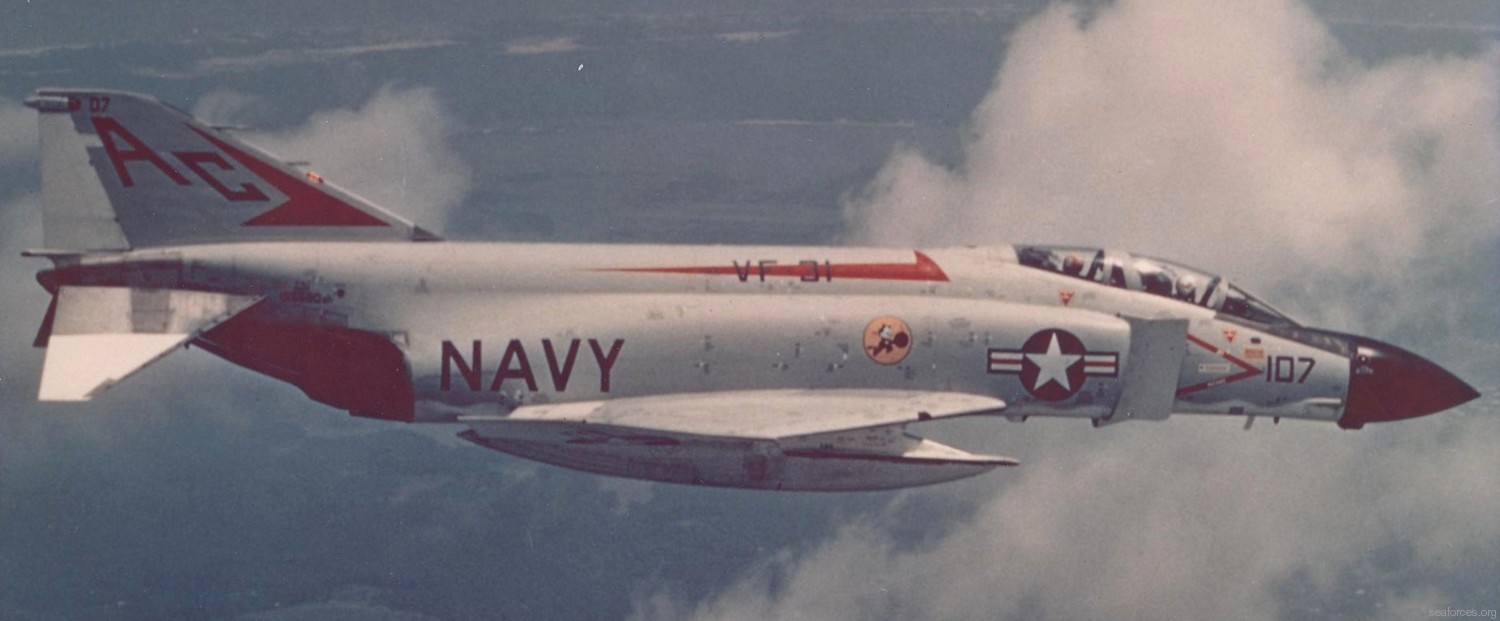 vf-31 tomcatters fighter squadron navy f-4j phantom ii cvw-3 uss saratoga cv-60 165