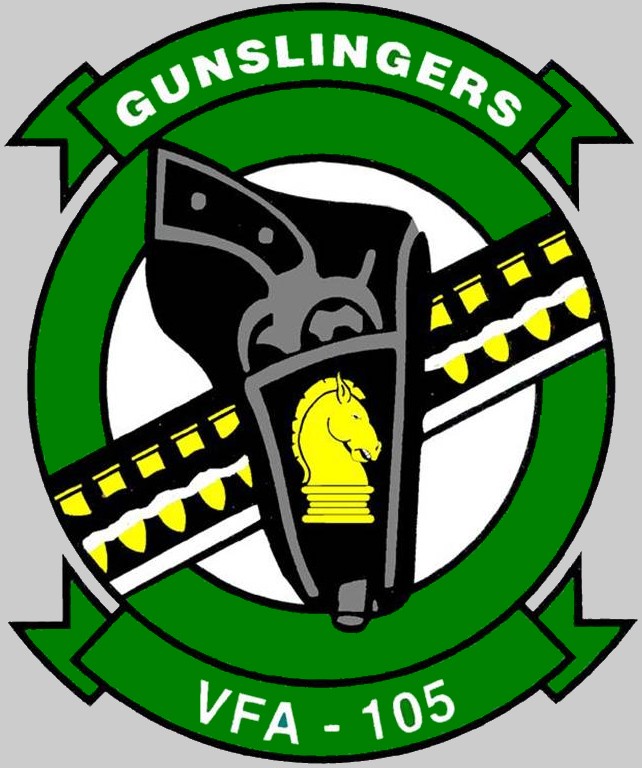 vfa-105 gunslingers insignia crest patch badge strike fighter squadron us navy