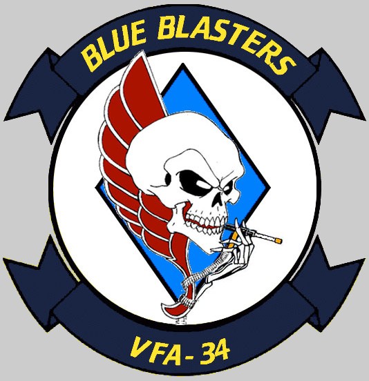 vfa-34 blue blasters insignia crest patch badge strike fighter squadron us navy 03x