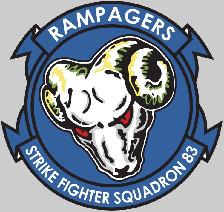 vfa-83 rampagers crest insignia patch badge strike fighter squadron f/a-18e super hornet us navy 03x
