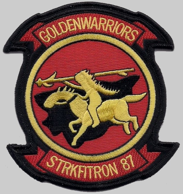 vfa-87 golden warriors crest insignia patch badge strike fighter squadron f/a-18e super hornet us navy 02p