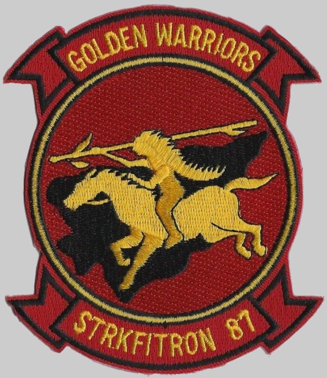 vfa-87 golden warriors crest insignia patch badge strike fighter squadron f/a-18e super hornet us navy 03p