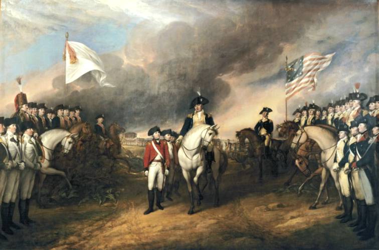 Battle of Yorktown 1781 surrender of Charles Cornwallis painted by