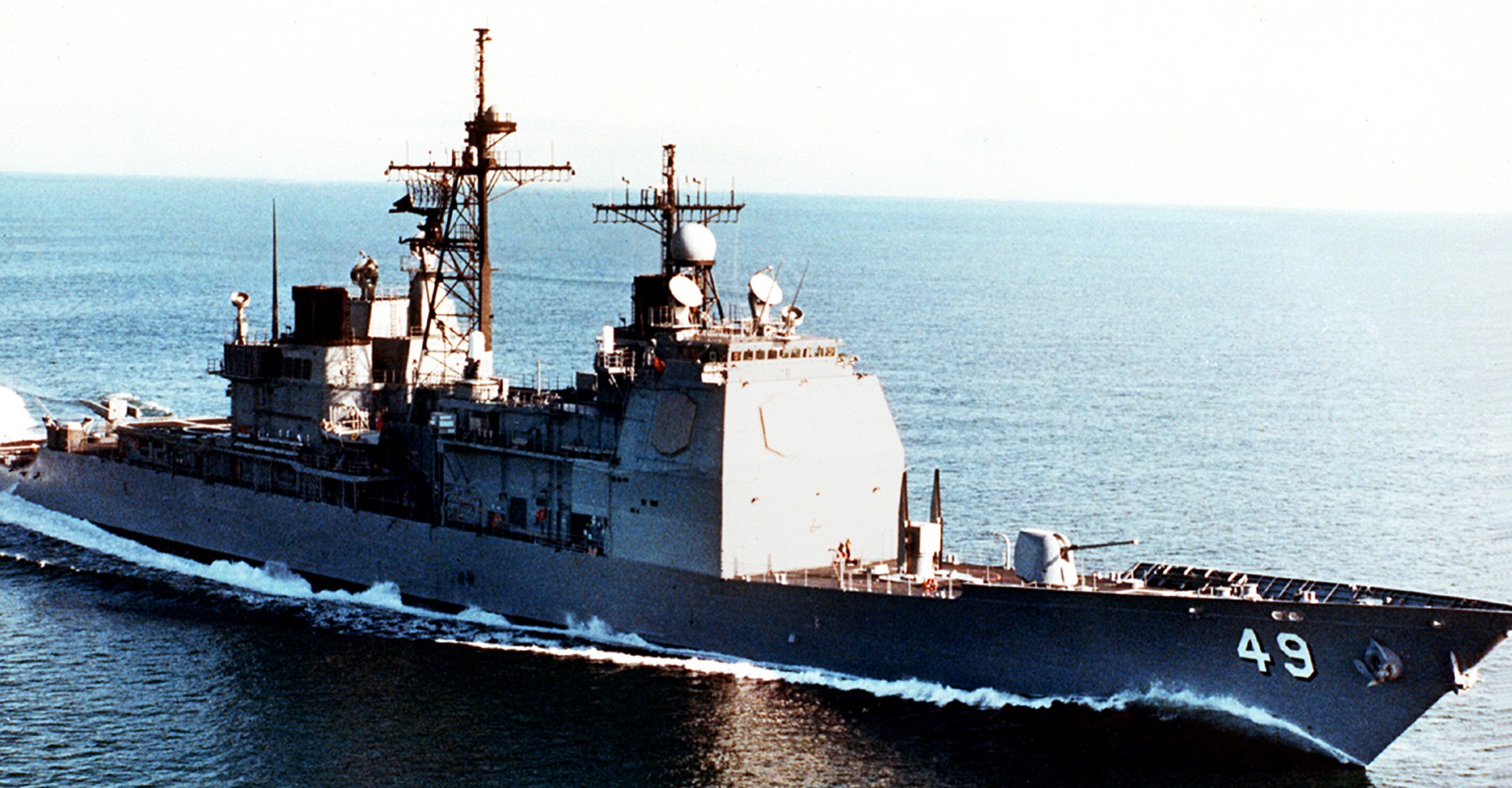 cg-49 uss vincennes ticonderoga class guided missile cruiser aegis us navy builder's sea trials 42