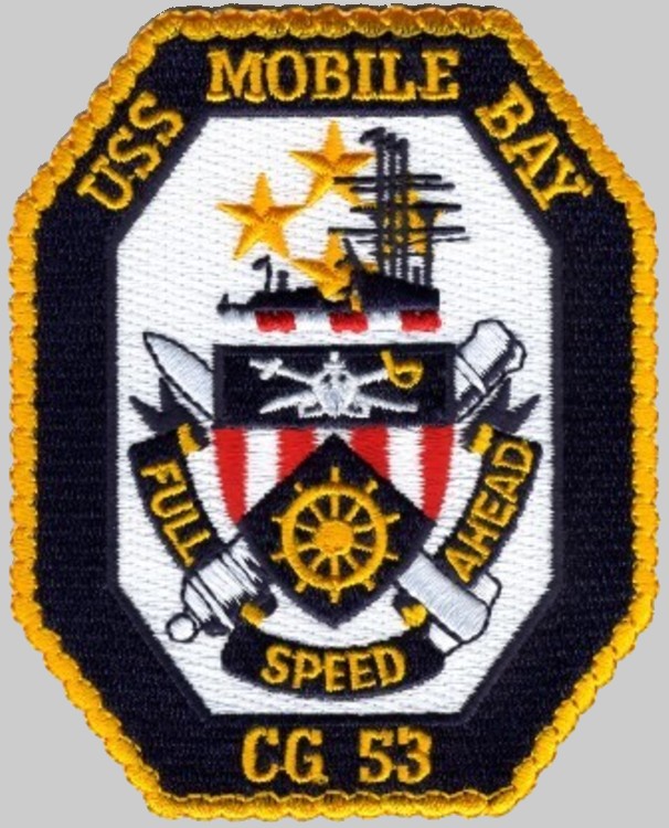 cg-53 uss mobile bay insignia crest patch badge ticonderoga class guided missile cruiser aegis us navy 02p