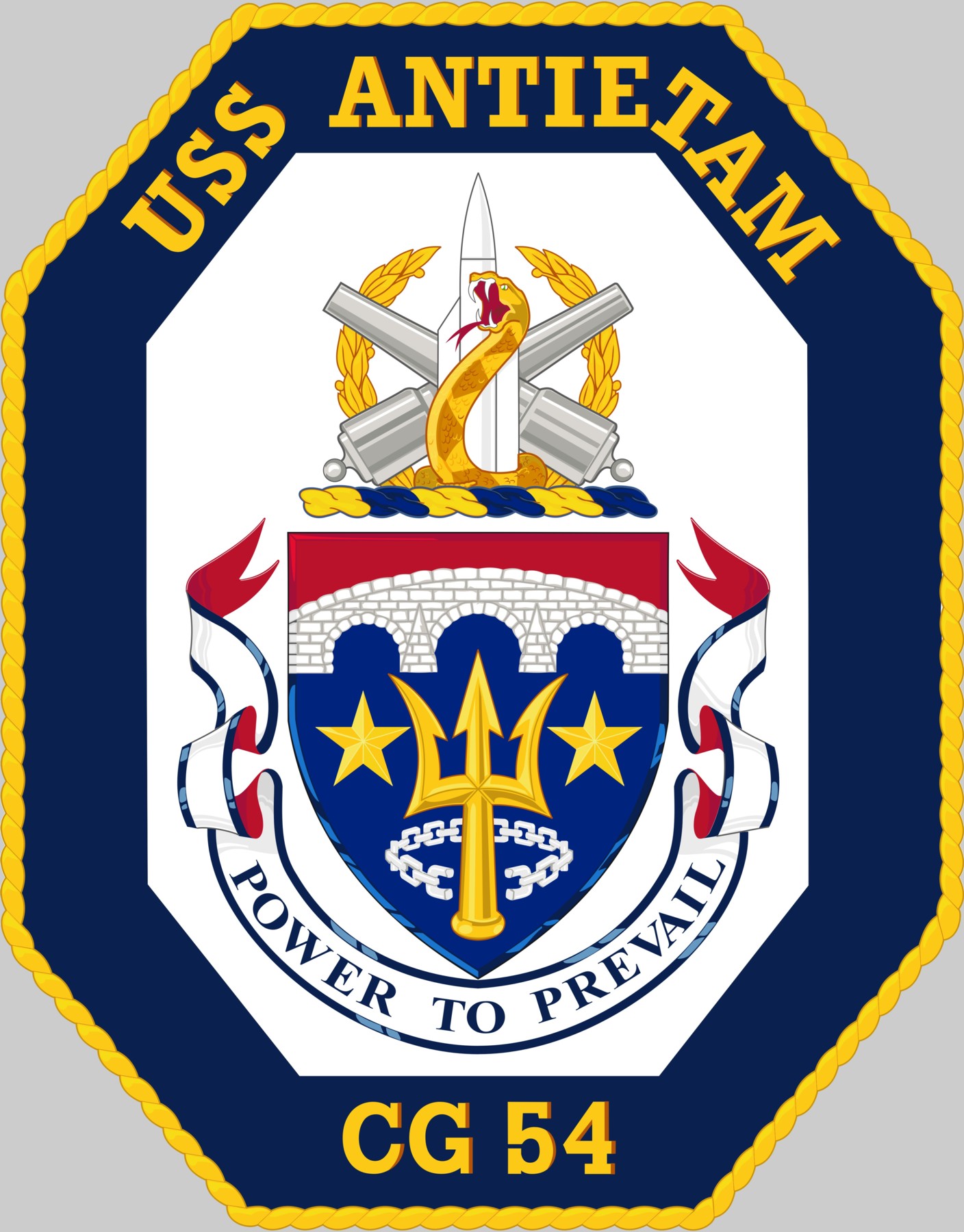 cg-54 uss antietam insignia crest patch badge ticonderoga class guided missile cruiser aegis us navy 03c