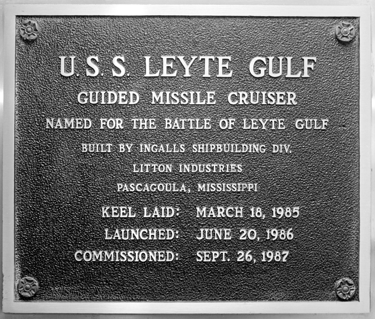cg-55 uss leyte gulf ticonderoga class guided missile cruiser aegis us navy plaque 02