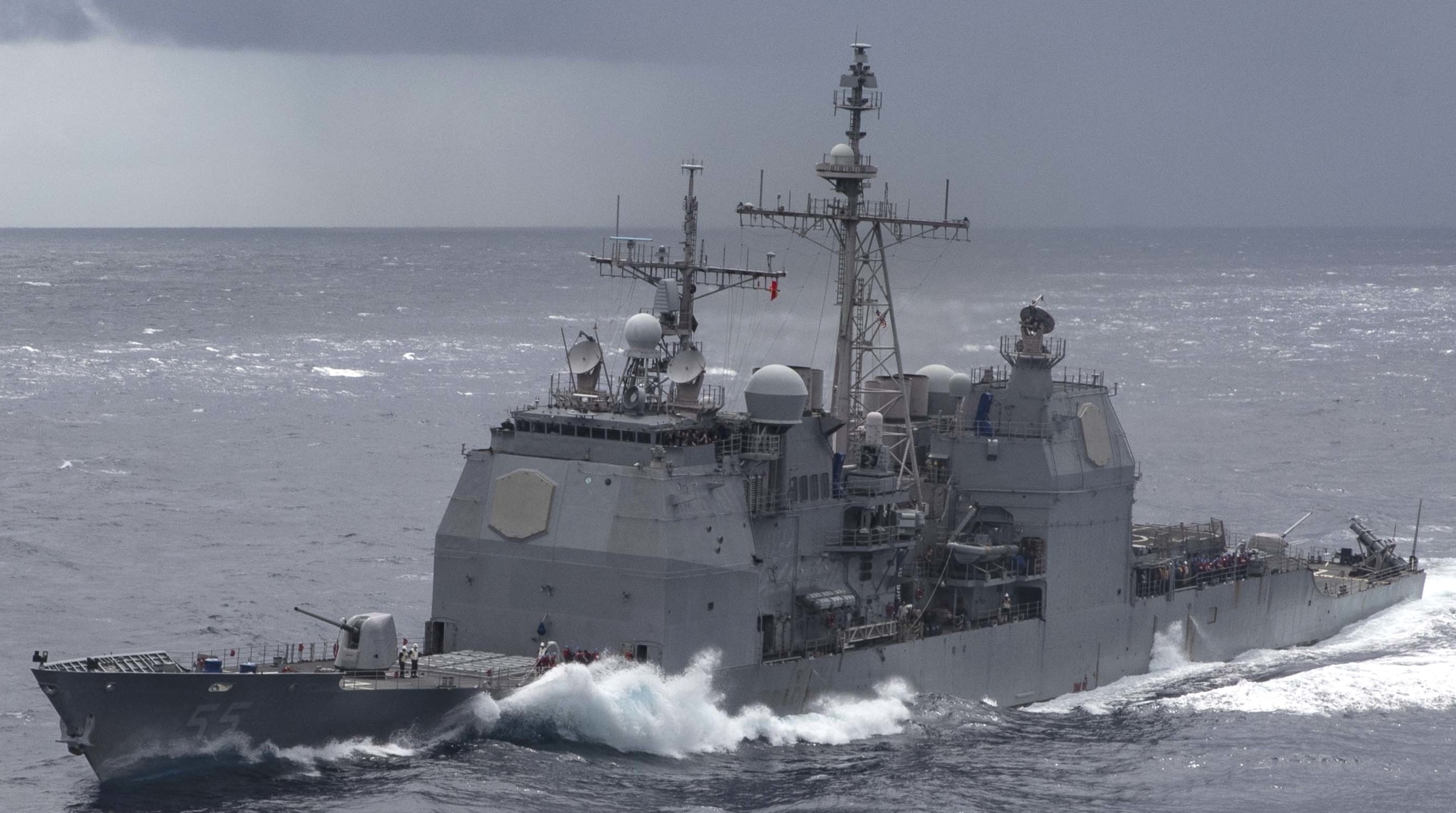 cg-55 uss leyte gulf ticonderoga class guided missile cruiser aegis us navy 74