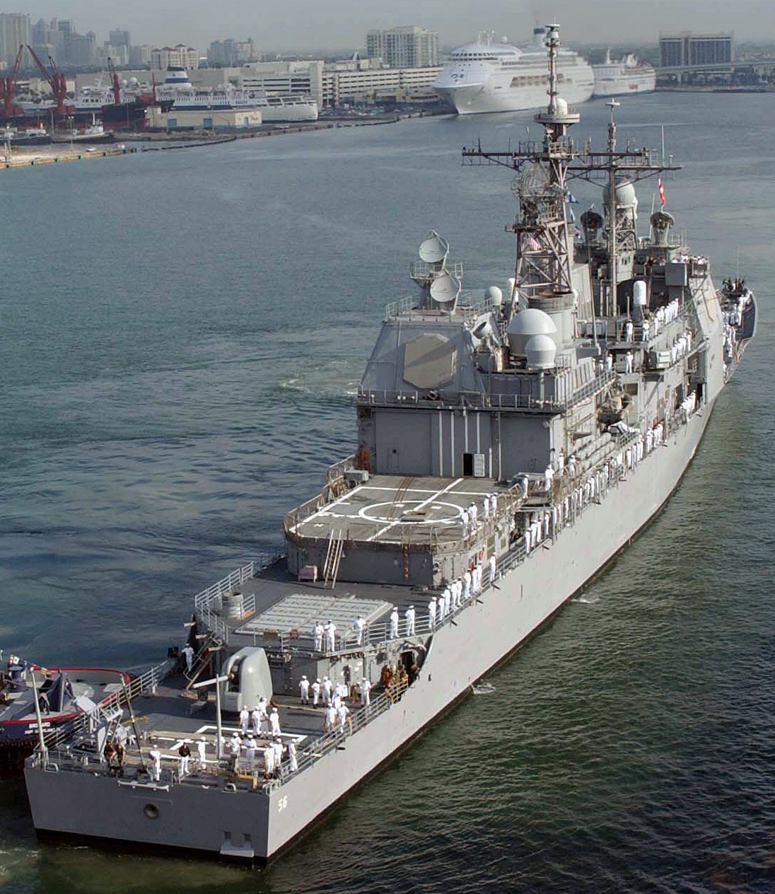 cg-56 uss san jacinto ticonderoga class guided missile cruiser aegis us navy port everglades fleet week 18
