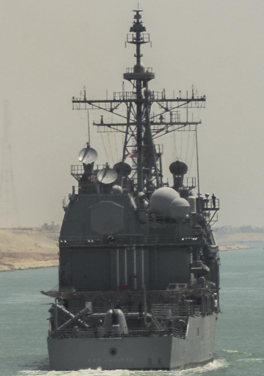 cg-56 uss san jacinto ticonderoga class guided missile cruiser aegis us navy suez canal 2013