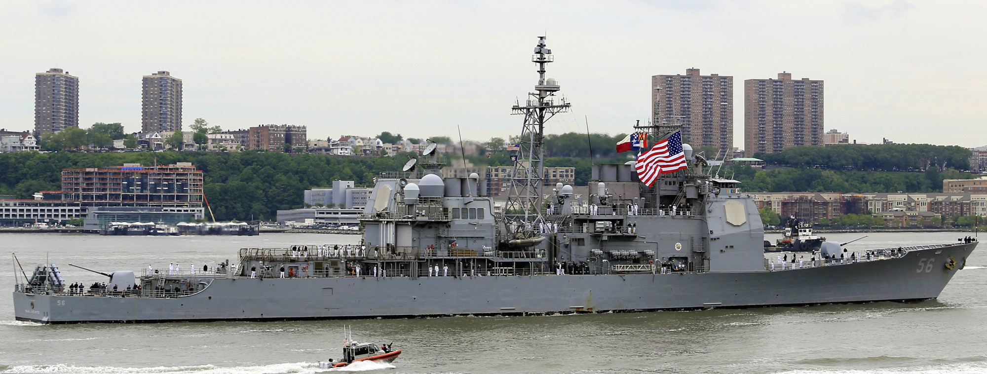cg-56 uss san jacinto ticonderoga class guided missile cruiser aegis us navy new york fleet week 48