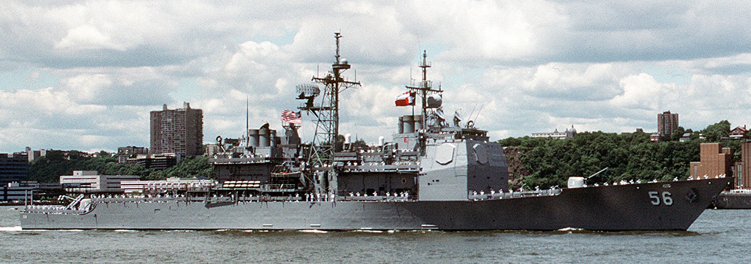 cg-56 uss san jacinto ticonderoga class guided missile cruiser aegis us navy fleet week new york 1991