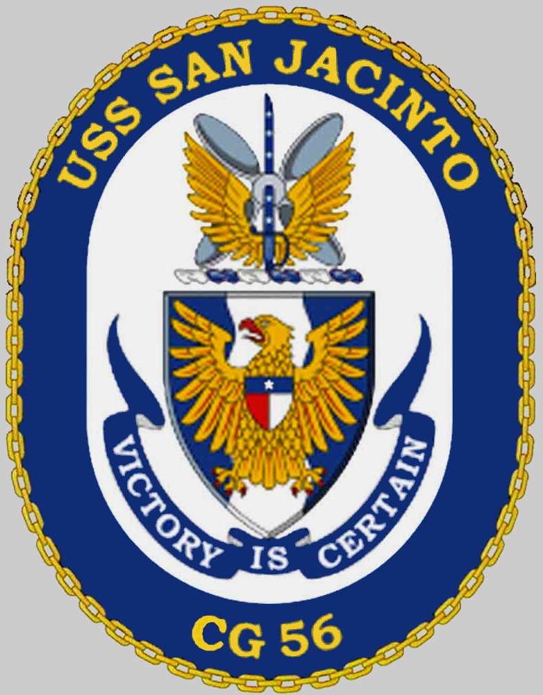 cg-56 uss san jacinto insignia crest patch badge ticonderoga class guided missile cruiser aegis us navy 02x