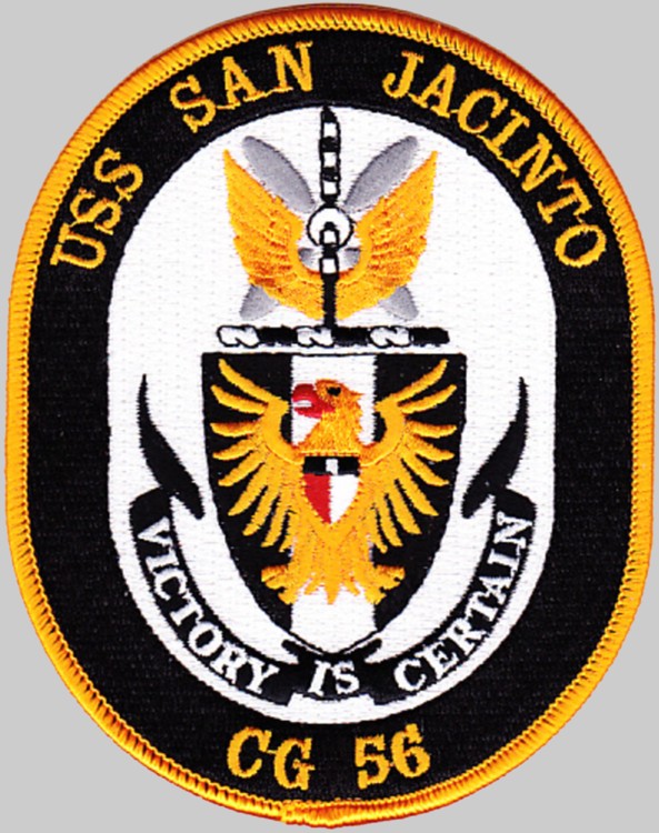 cg-56 uss san jacinto insignia crest patch badge ticonderoga class guided missile cruiser aegis us navy 02p
