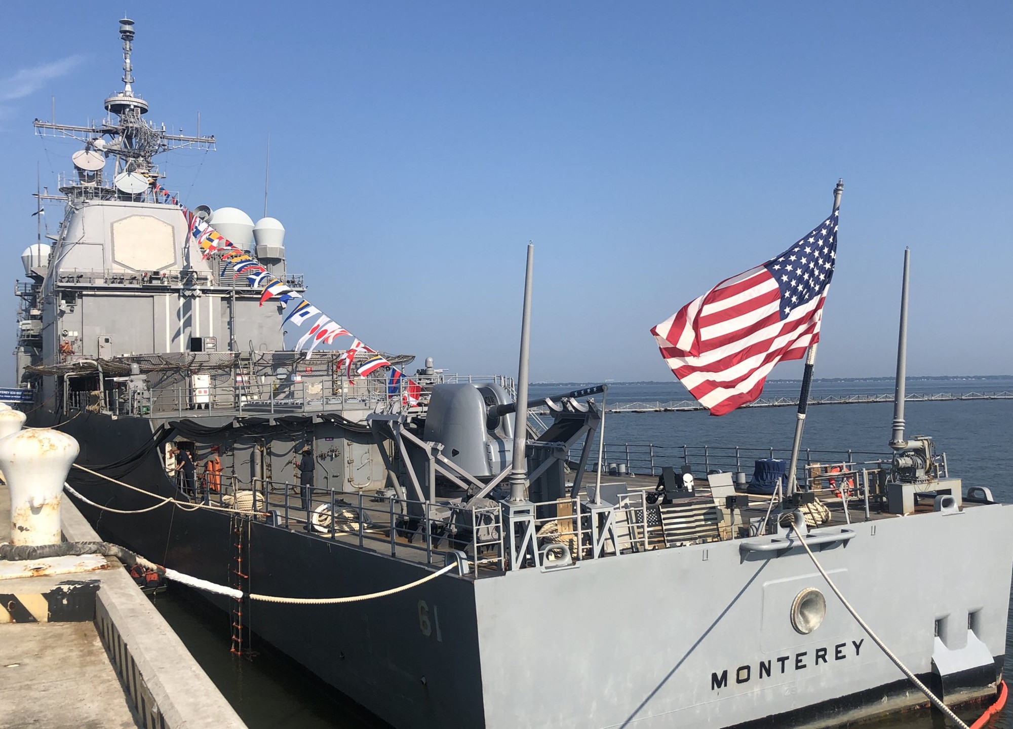 cg-61 uss monterey ticonderoga class guided missile cruiser aegis us navy naval station norfolk virginia 104