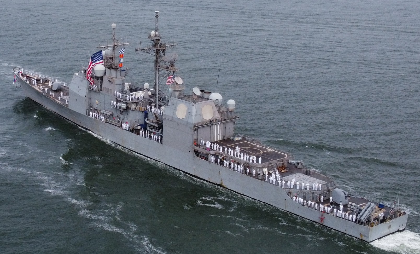 cg-61 uss monterey ticonderoga class guided missile cruiser aegis us navy returning norfolk virginia 125