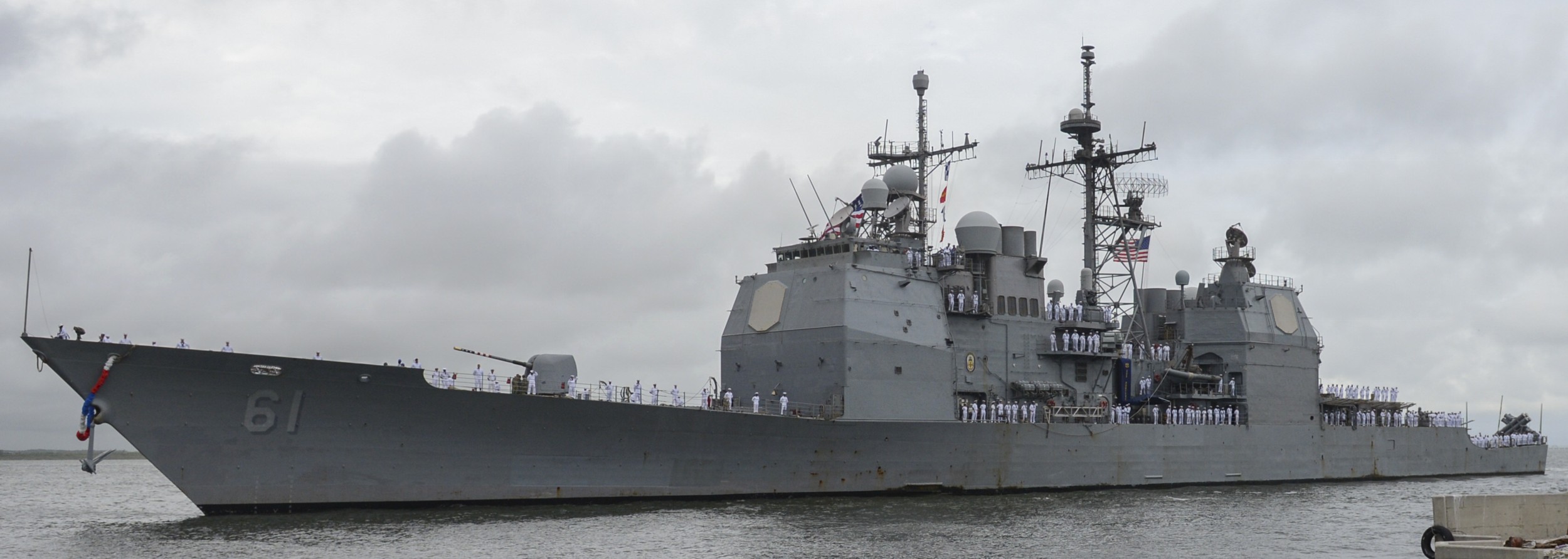 cg-61 uss monterey ticonderoga class guided missile cruiser aegis us navy returning naval station norfolk 126