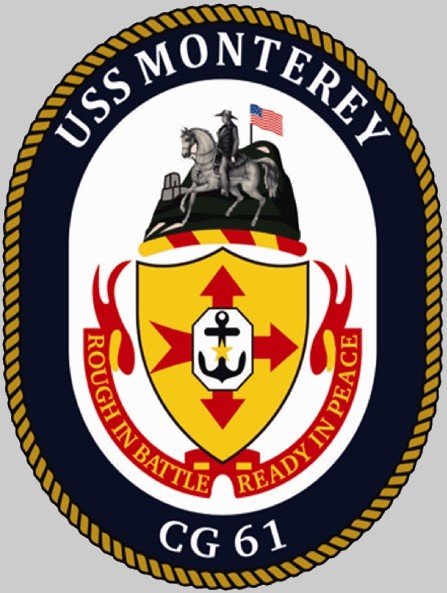 cg-61 uss monterey insignia crest patch badge ticonderoga class guided missile cruiser us navy 03x