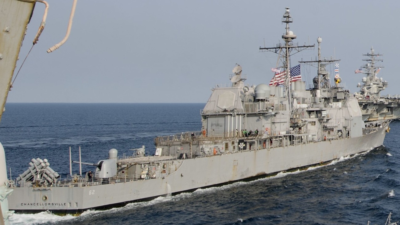 cg-62 uss chancellorsville ticonderoga class guided missile cruiser aegis us navy 62
