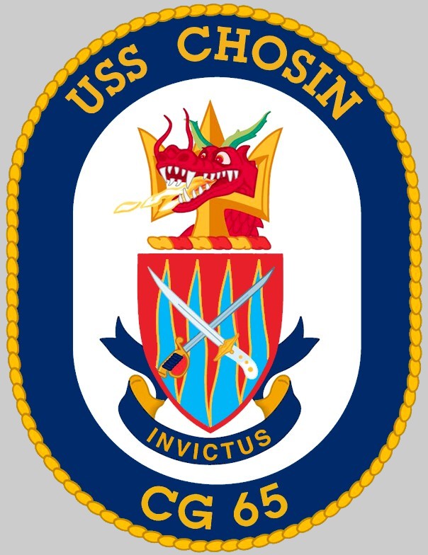 cg-65 uss chosin insignia crest patch badge ticonderoga class guided missile cruiser aegis us navy 02x