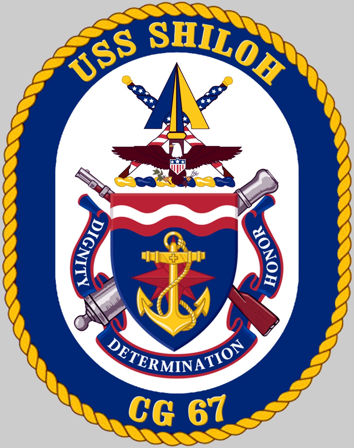 cg-67 uss shiloh insignia crest patch badge ticonderoga class guided missile cruiser aegis us navy 02c