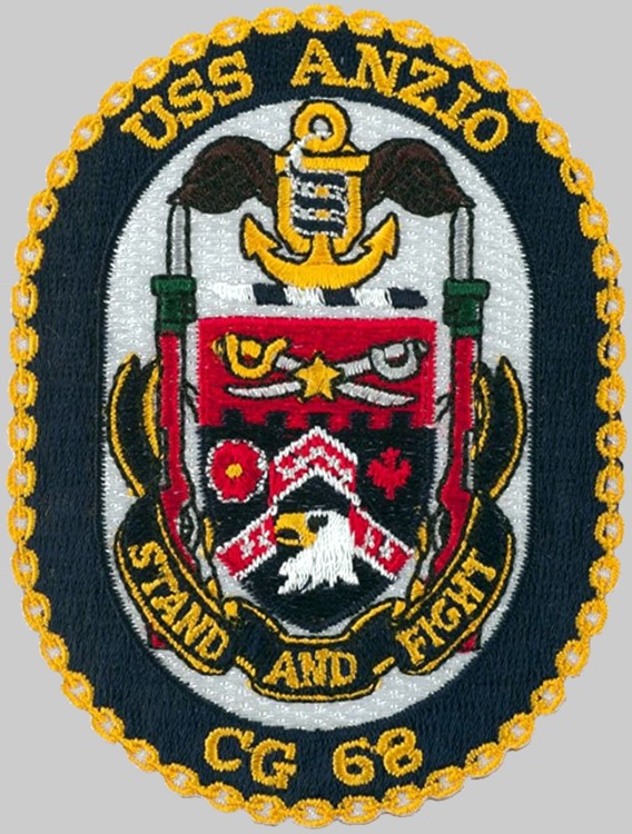 cg-68 uss anzio insignia crest patch badge ticonderoga class guided missile cruiser aegis us navy 02p