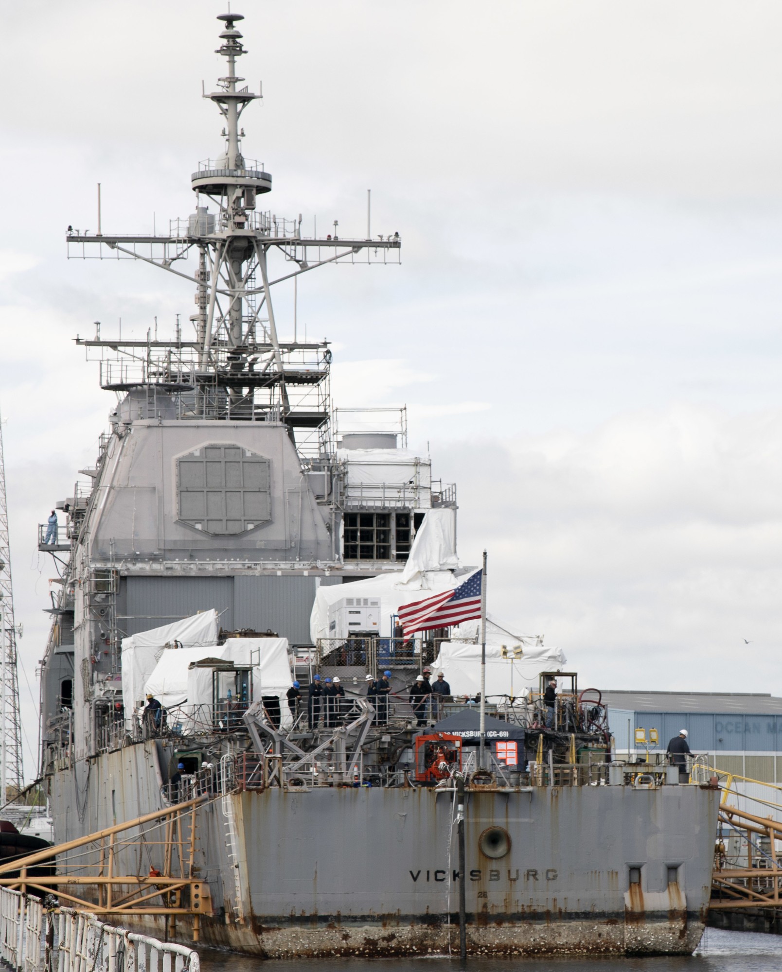cg-69 uss vicksburg ticonderoga class guided missile cruiser us navy bae systems ship repair norfolk virginia modernization 67