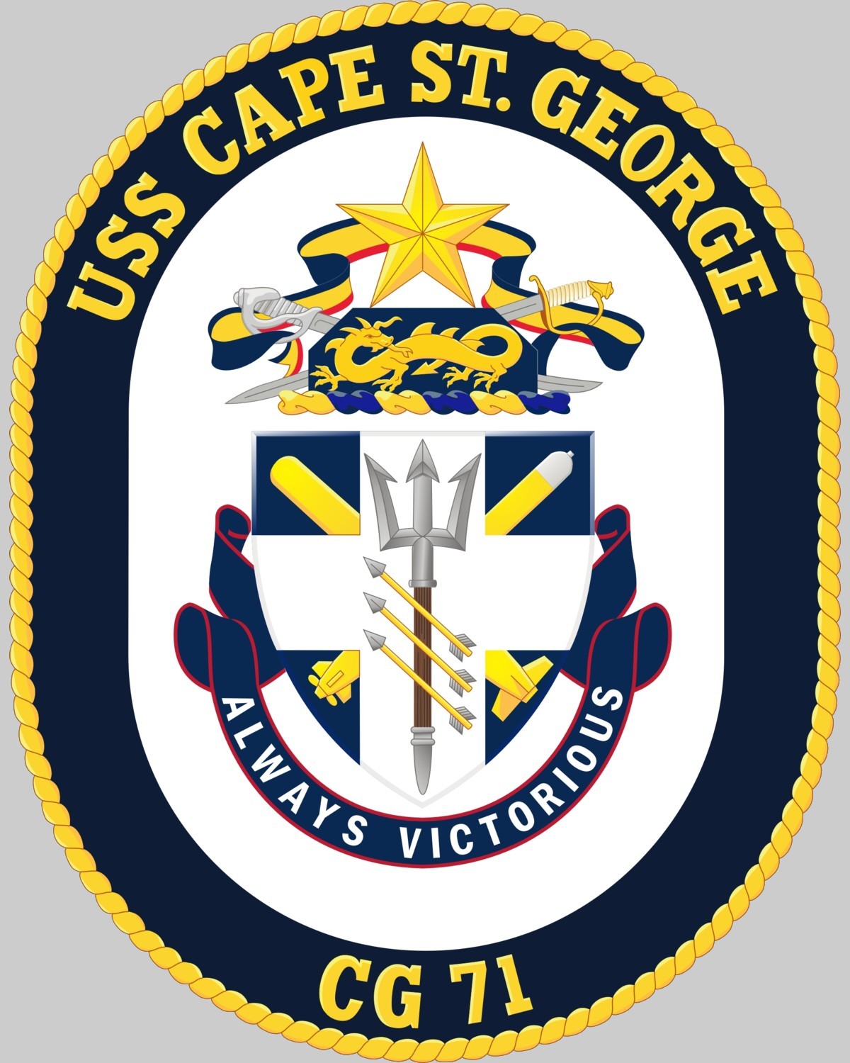 cg-71 uss cape st. george insignia crest patch badge ticonderoga class cruiser navy 02x