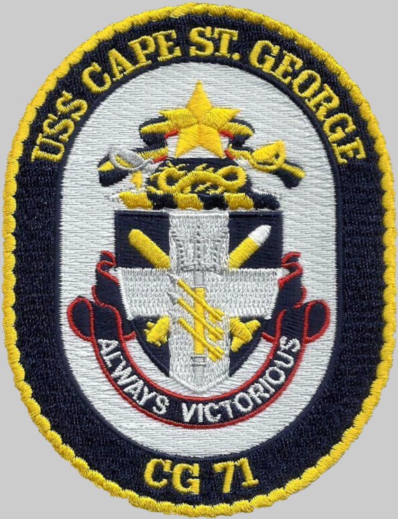 cg-71 uss cape st. george patch crest insignia badge ticonderoga class cruiser us navy 02p