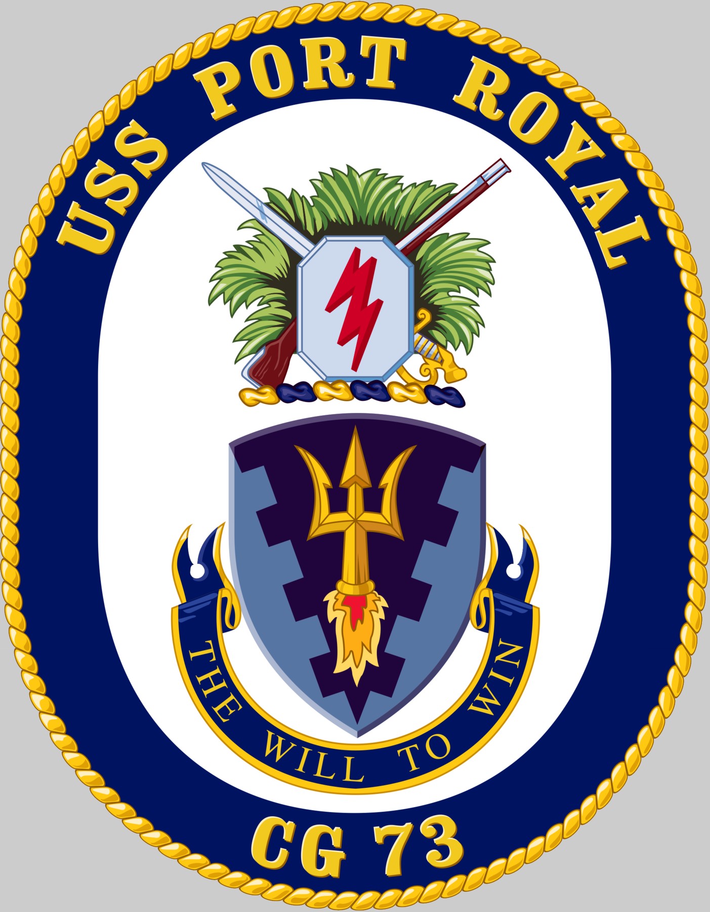 cg-73 uss port royal insignia crest patch badge ticonderoga class cruiser us navy 02x