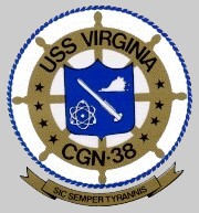 USS Virginia CGN 38 - patch crest insignia