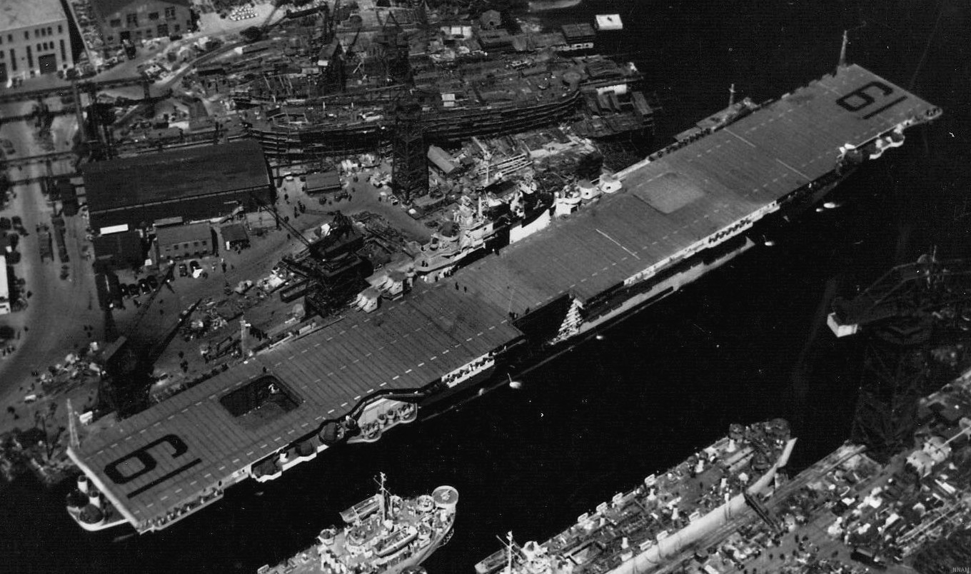 cva-19 uss hancock cv essex class aircraft carrier 52 bethlehem steel company quincy massachusetts