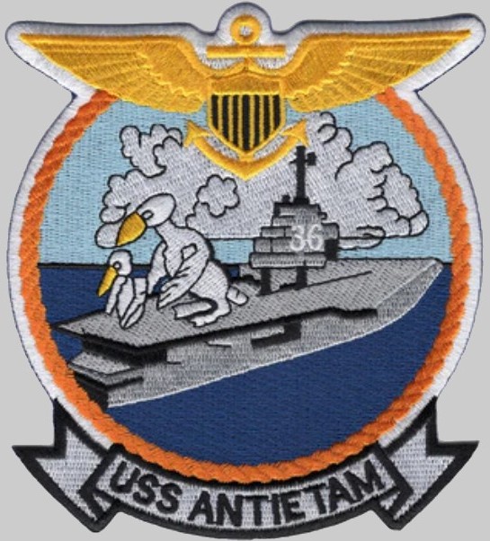 cv cvs-36 uss antietam insignia crest patch badge aircraft carrier us navy 02x