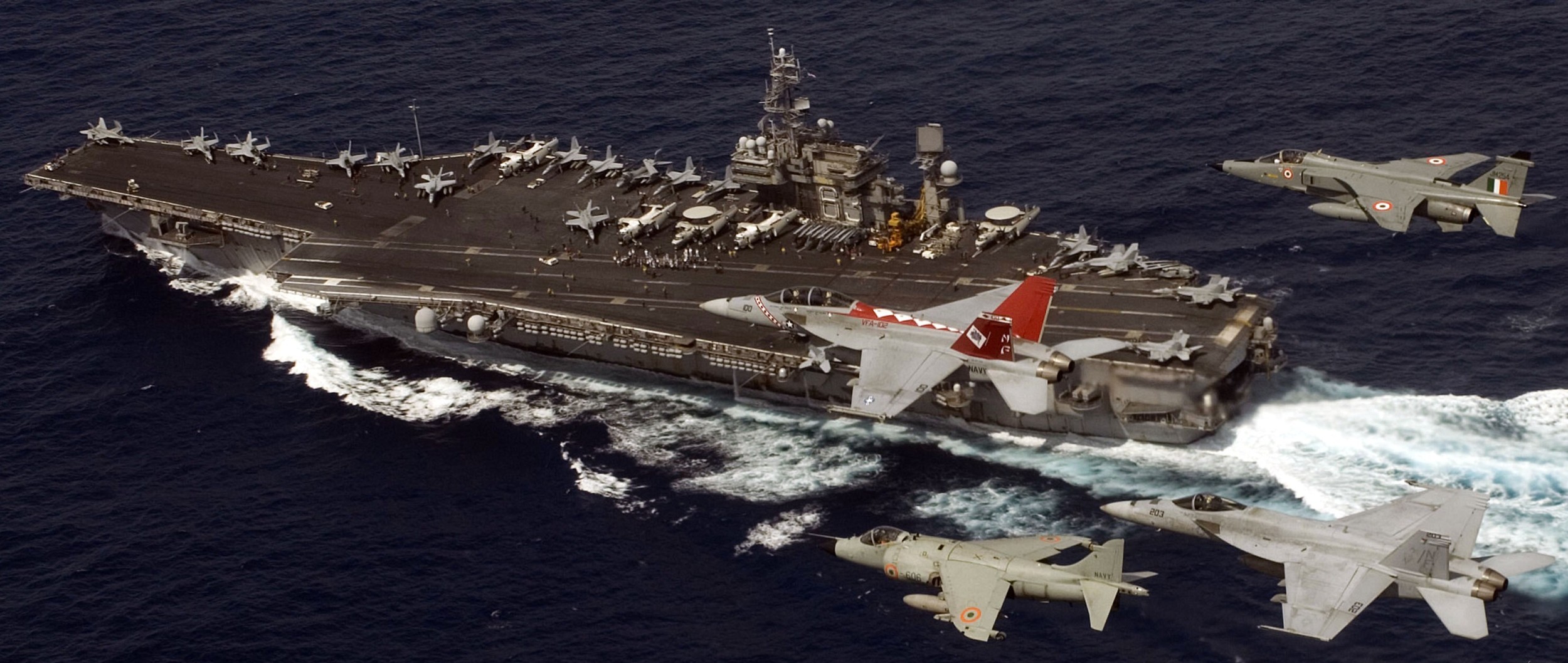 cv-63 uss kitty hawk aircraft carrier air wing cvw-5 us navy 93 indian air force navy sepecat jaguar harrier