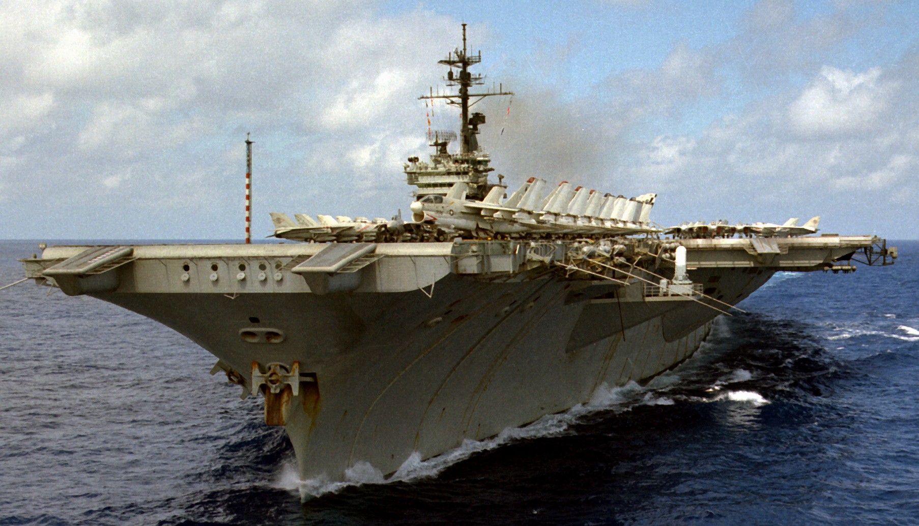 cv-66 uss america kitty hawk class aircraft carrier air wing cvw-1 us navy 64